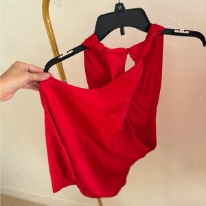 Chic Red Sleeveless Blouse
